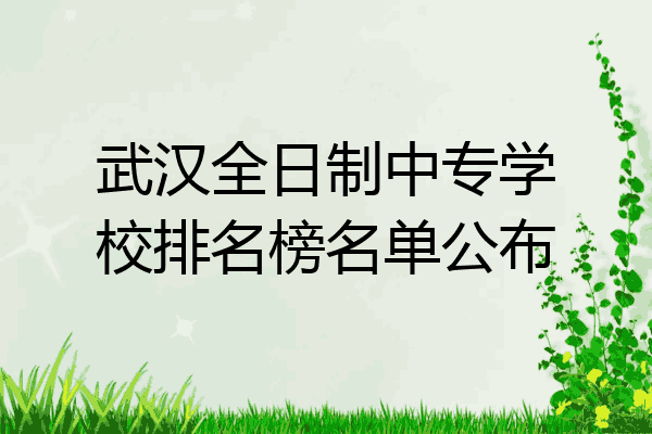武汉全日制中专学校排名榜名单公布