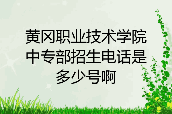 黄冈职业技术学院中专部招生电话是多少号啊