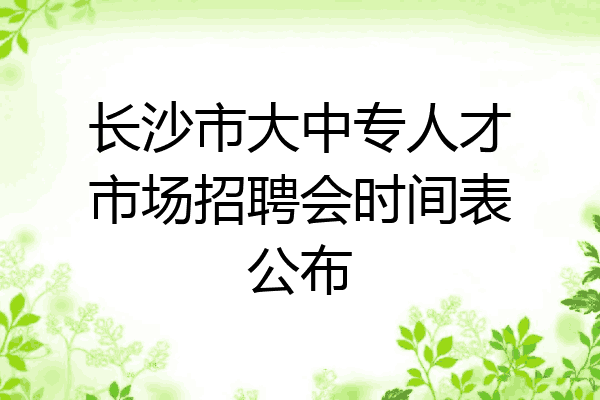 长沙市大中专人才市场招聘会时间表公布