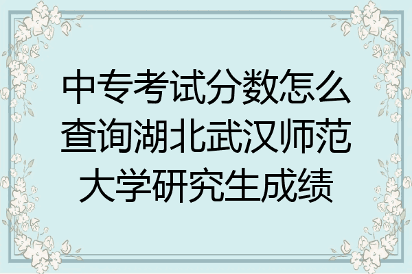 中专考试分数怎么查询湖北武汉师范大学研究生成绩