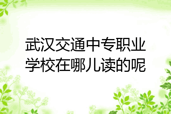 武汉交通中专职业学校在哪儿读的呢