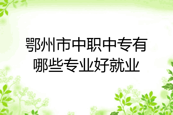 鄂州市中职中专有哪些专业好就业