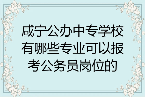 咸宁公办中专学校有哪些专业可以报考公务员岗位的