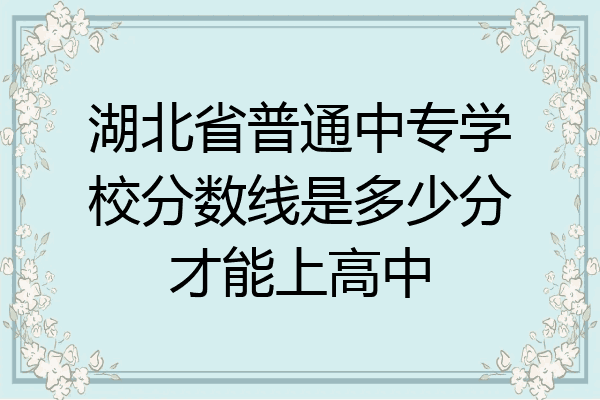 湖北省普通中专学校分数线是多少分才能上高中