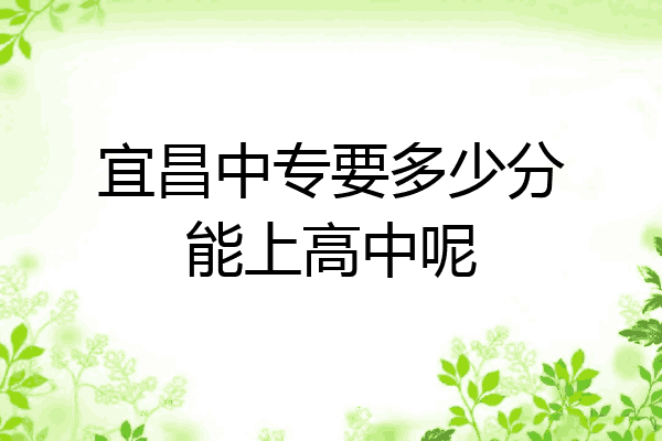 宜昌中专要多少分能上高中呢