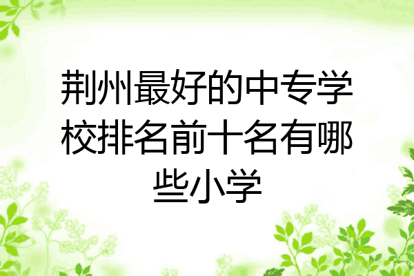 荆州最好的中专学校排名前十名有哪些小学