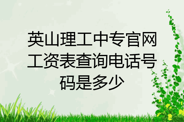 英山理工中专官网工资表查询电话号码是多少