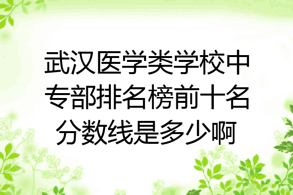 武汉医学类学校中专部排名榜前十名分数线是多少啊
