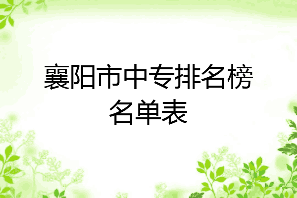 襄阳市中专排名榜名单表