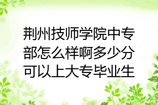 荆州技师学院中专部怎么样啊多少分可以上大专毕业生