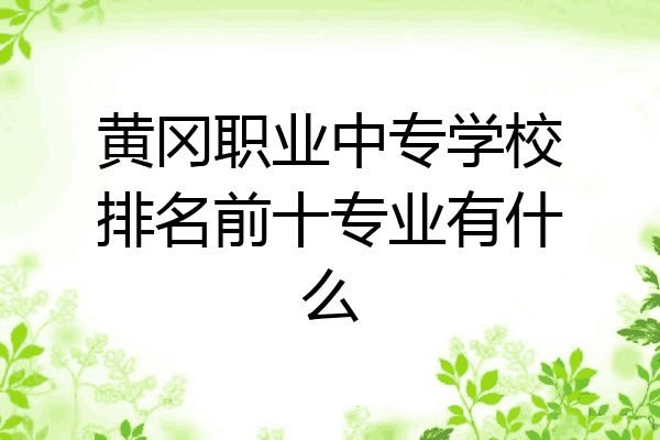黄冈职业中专学校排名前十专业有什么