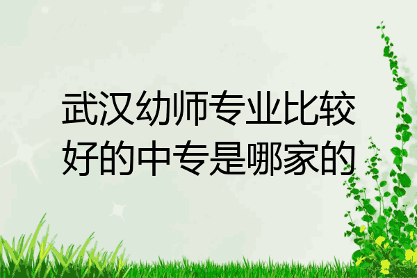 武汉幼师专业比较好的中专是哪家的