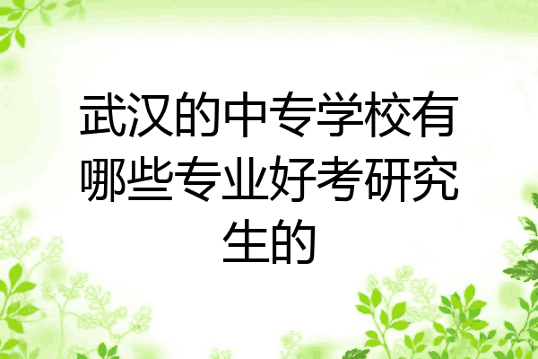 武汉的中专学校有哪些专业好考研究生的