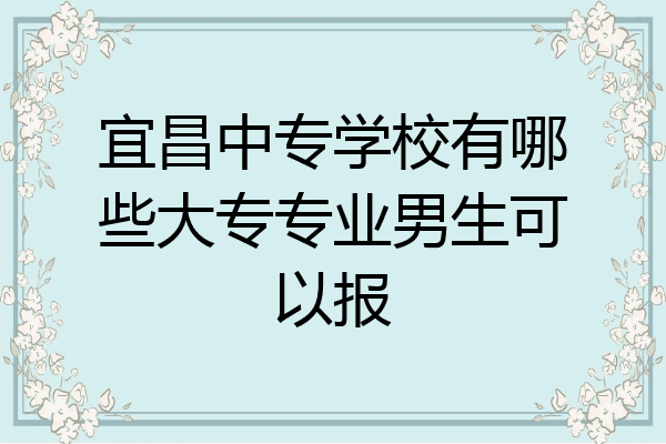 宜昌中专学校有哪些大专专业男生可以报