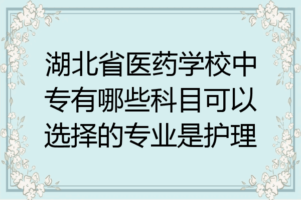 湖北省医药学校中专有哪些科目可以选择的专业是护理