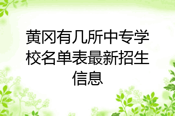 黄冈有几所中专学校名单表最新招生信息