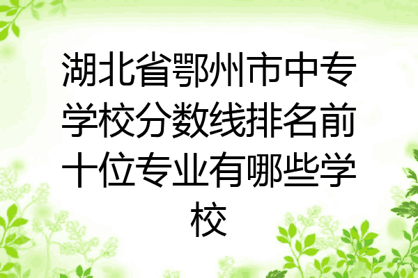 湖北省鄂州市中专学校分数线排名前十位专业有哪些学校