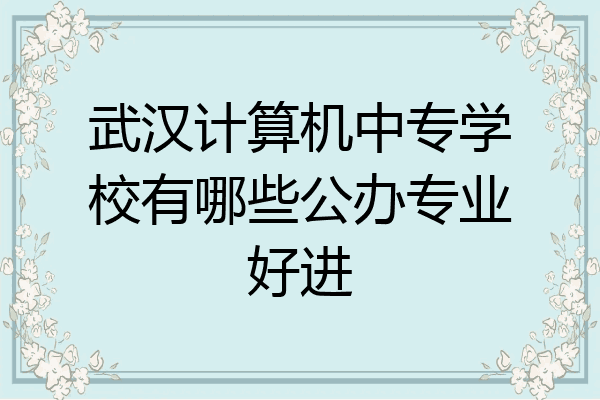 武汉计算机中专学校有哪些公办专业好进