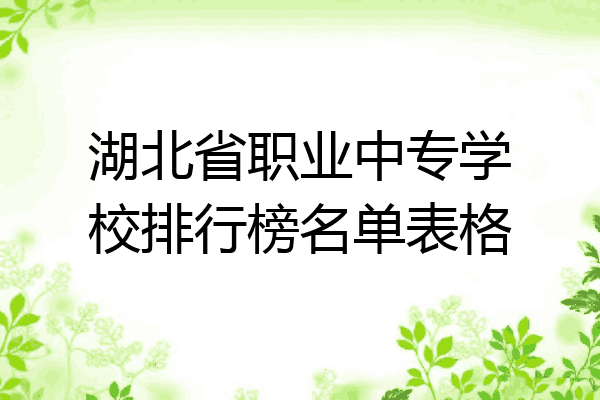 湖北省职业中专学校排行榜名单表格