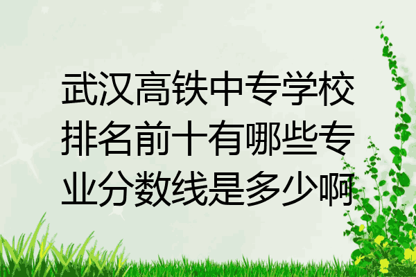 武汉高铁中专学校排名前十有哪些专业分数线是多少啊