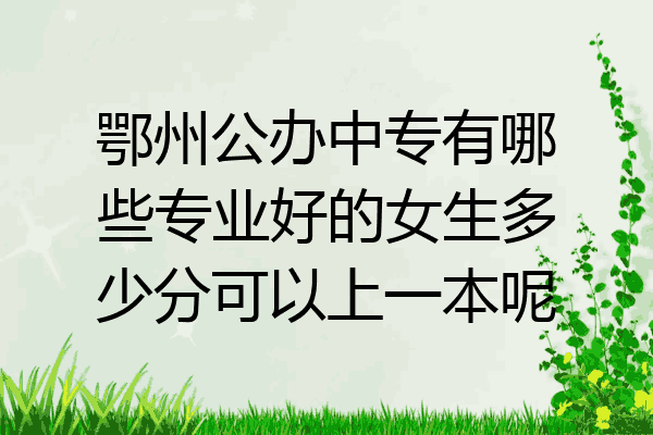 鄂州公办中专有哪些专业好的女生多少分可以上一本呢