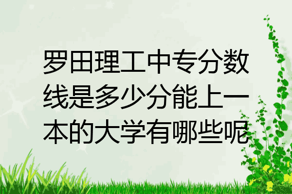罗田理工中专分数线是多少分能上一本的大学有哪些呢