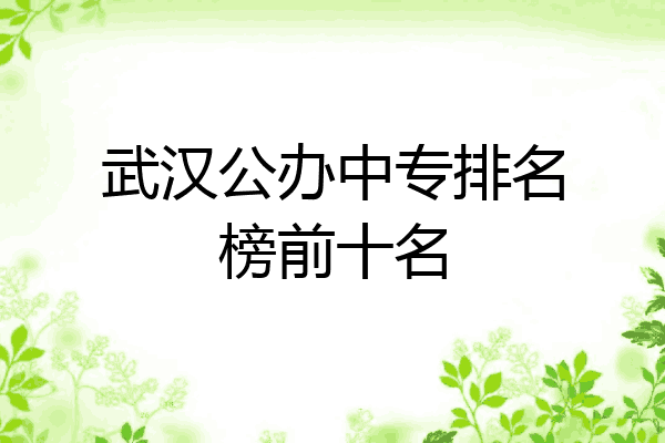 武汉公办中专排名榜前十名