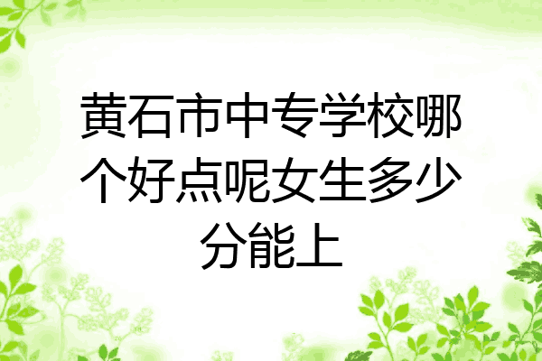 黄石市中专学校哪个好点呢女生多少分能上