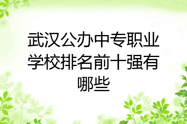 武汉公办中专职业学校排名前十强有哪些