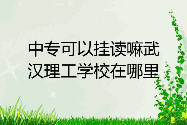 中专可以挂读嘛武汉理工学校在哪里