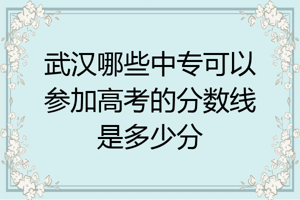 武汉哪些中专可以参加高考的分数线是多少分