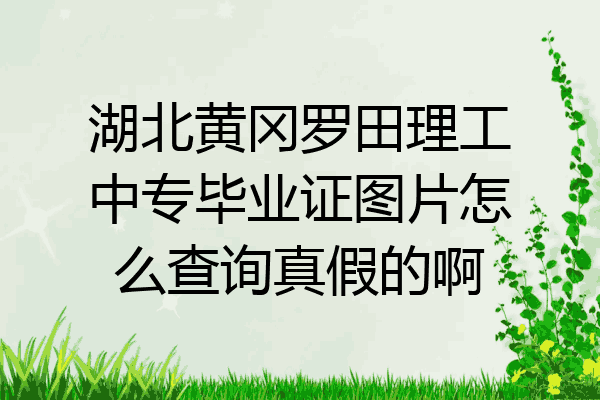 湖北黄冈罗田理工中专毕业证图片怎么查询真假的啊