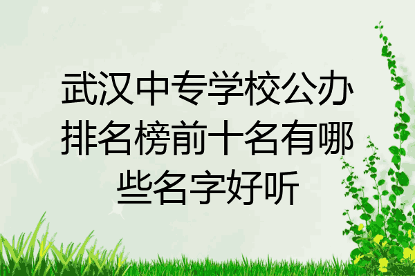 武汉中专学校公办排名榜前十名有哪些名字好听