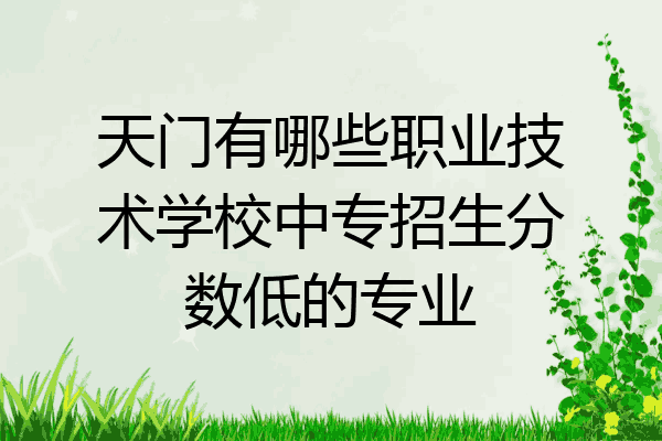 天门有哪些职业技术学校中专招生分数低的专业