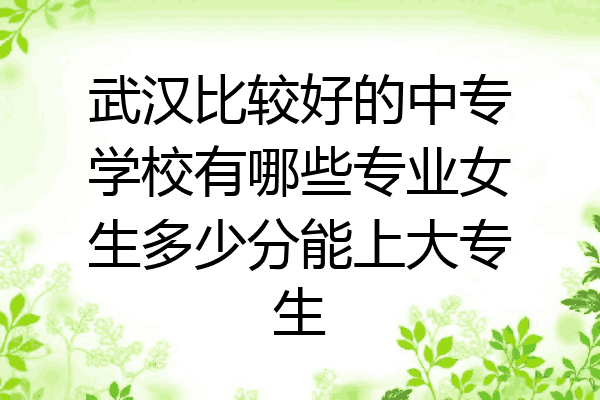武汉比较好的中专学校有哪些专业女生多少分能上大专生