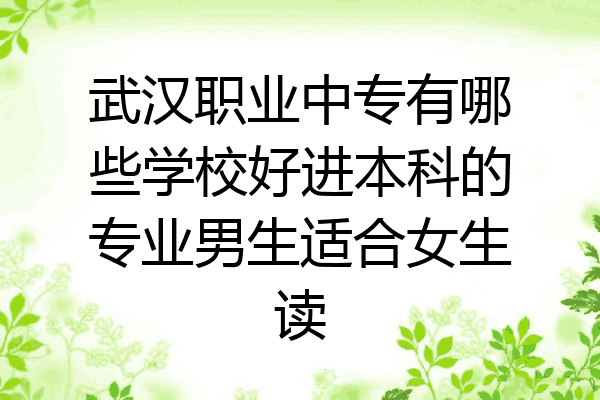 武汉职业中专有哪些学校好进本科的专业男生适合女生读