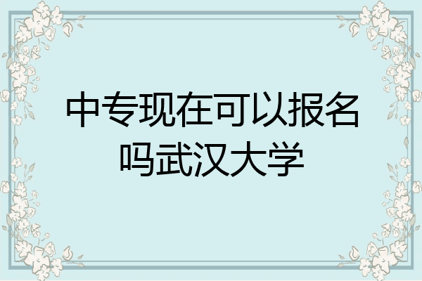 中专现在可以报名吗武汉大学