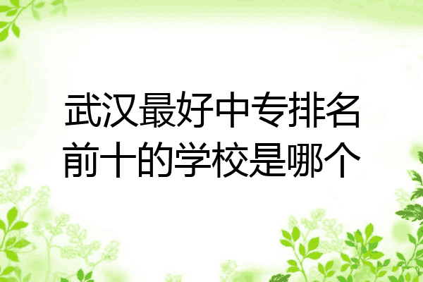 武汉最好中专排名前十的学校是哪个