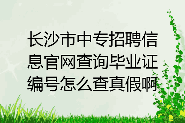 长沙市中专招聘信息官网查询毕业证编号怎么查真假啊