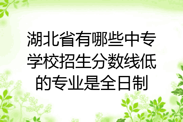 湖北省有哪些中专学校招生分数线低的专业是全日制