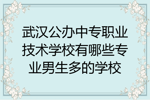 武汉公办中专职业技术学校有哪些专业男生多的学校