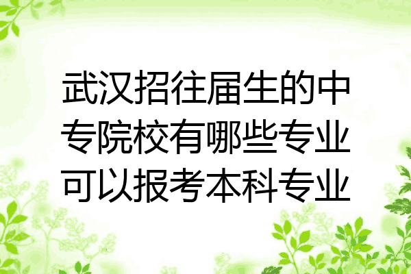 武汉招往届生的中专院校有哪些专业可以报考本科专业