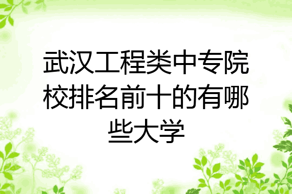武汉工程类中专院校排名前十的有哪些大学