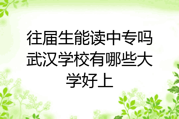 往届生能读中专吗武汉学校有哪些大学好上
