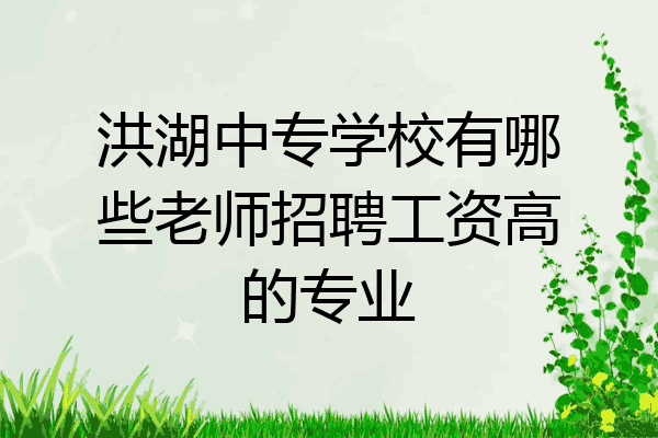 洪湖中专学校有哪些老师招聘工资高的专业