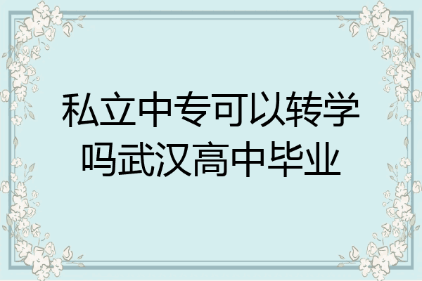 私立中专可以转学吗武汉高中毕业