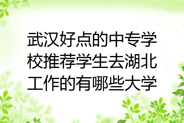 武汉好点的中专学校推荐学生去湖北工作的有哪些大学