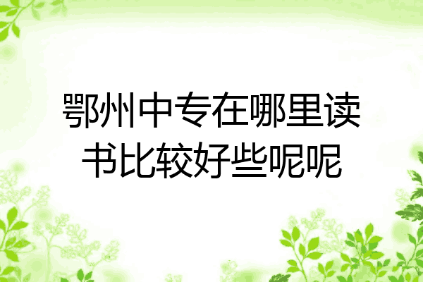 鄂州中专在哪里读书比较好些呢呢