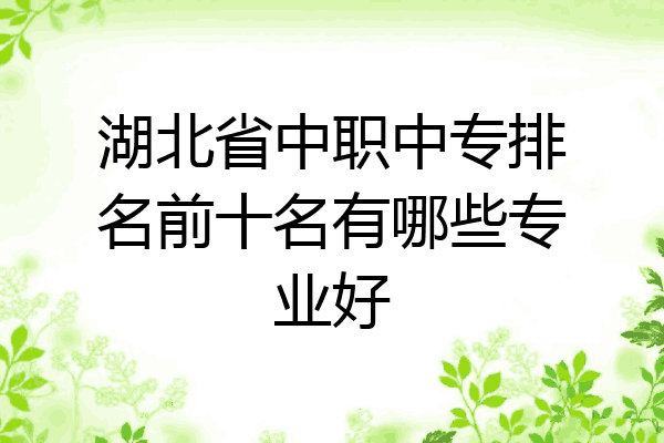 湖北省中职中专排名前十名有哪些专业好