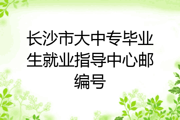 长沙市大中专毕业生就业指导中心邮编号